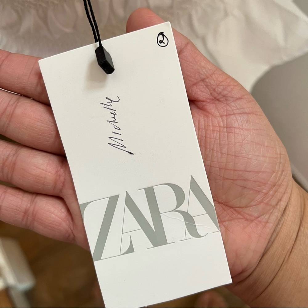 ZARA TOP RUFFLED BODICE WITH BUTTERFLY SLEEVES - Picture 7 of 16